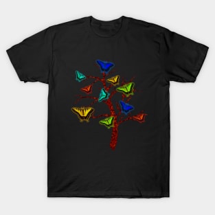 Butterflies having a party in nature. T-Shirt